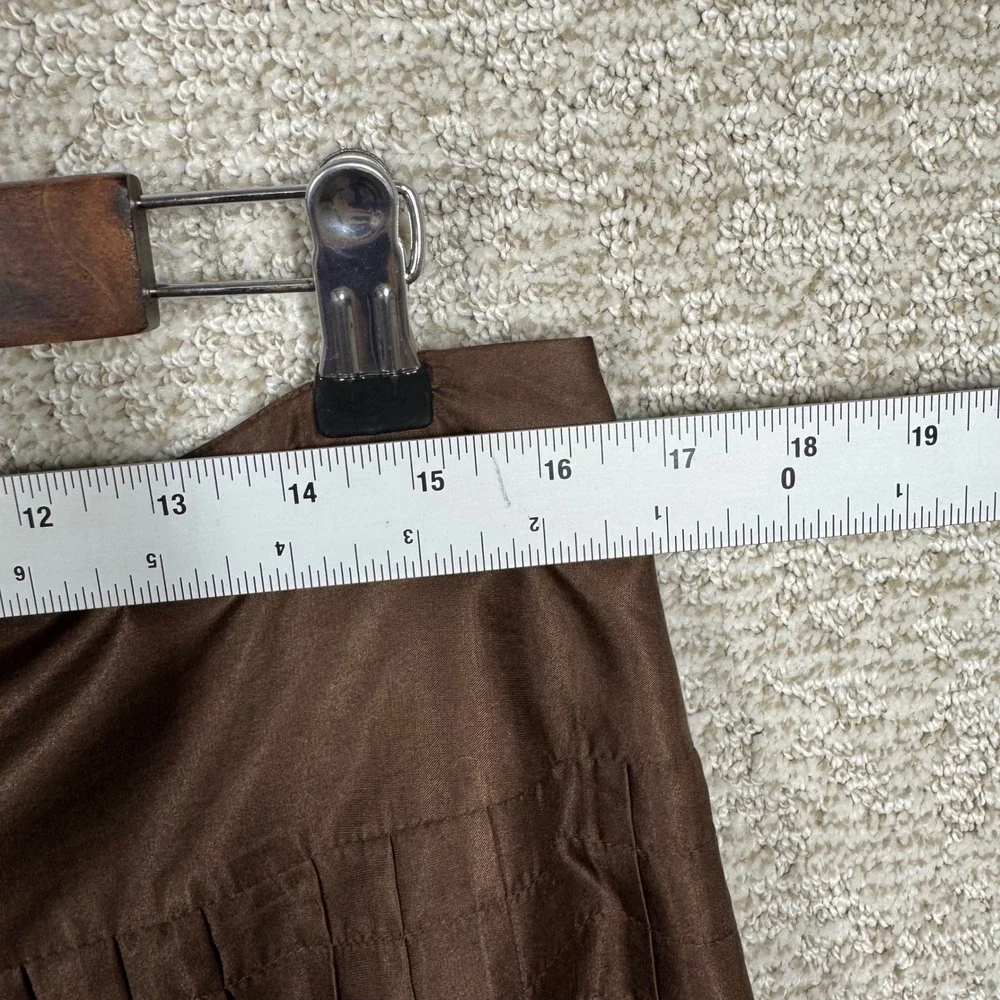 Alfani Sequin Skirt Women's 12 Brown Pleated A Line Embellished Boho Indie Party